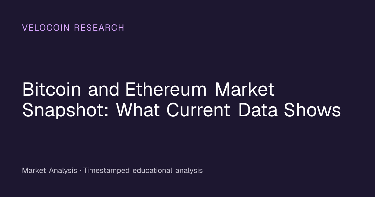 Bitcoin and Ethereum Market Snapshot: What Current Data Shows