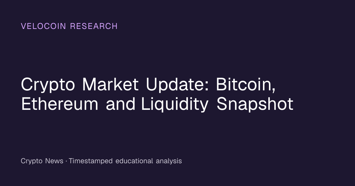 Crypto Market Update: Bitcoin, Ethereum and Liquidity Snapshot